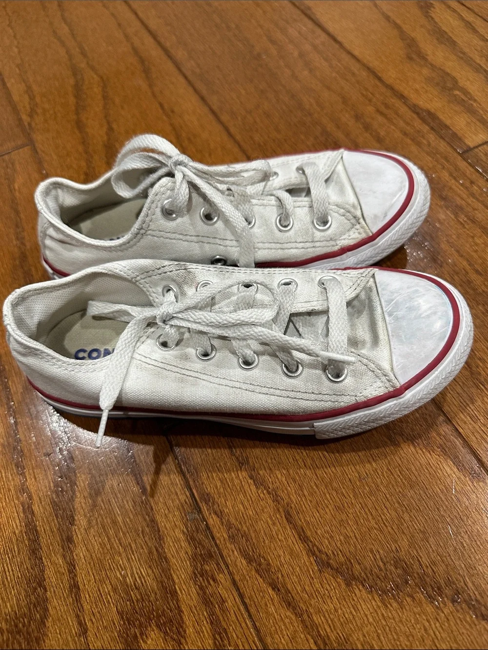 Converse All Star Kids White Canvas Lace-Up Sneakers